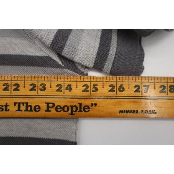 Eddie Bauer Mens Striped Gray Polo Shirt TXL 100% Cotton Short Sleeve - Picture 4 of 13